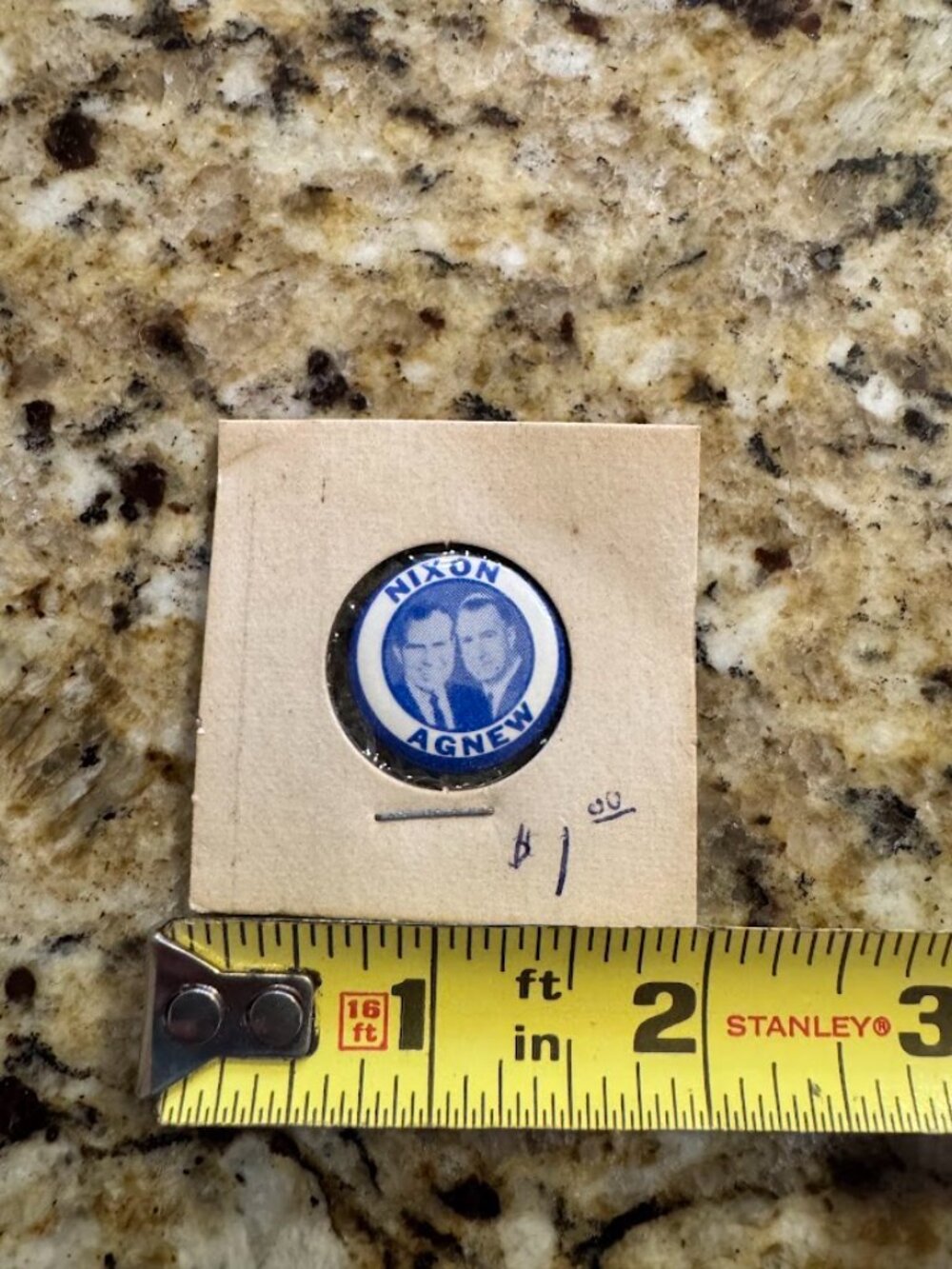 Vintage 1968 Richard Nixon Spiro Agnew Presidential Pinback - Picture 3 of 3